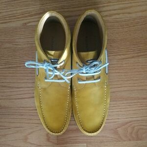 Magnanni Yellow Boat Shoes with White Laces